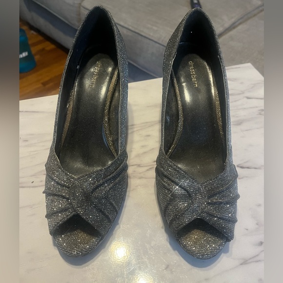 Dressbarn Sparkle Peep Toe Shoes Sz 9.5 - Picture 3 of 4